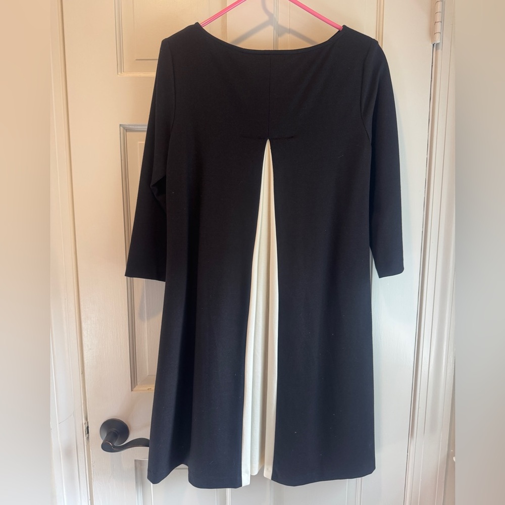 Sara Campbell Classic Black Mini Dress with White Pleated Back - Picture 7 of 10